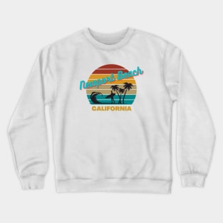 Newport Beach California Retro Vintage Sunset Crewneck Sweatshirt